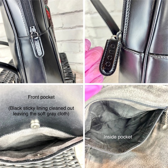 Gucci SOHO black leather backpack with organizer and scarf - Picture 15 of 16